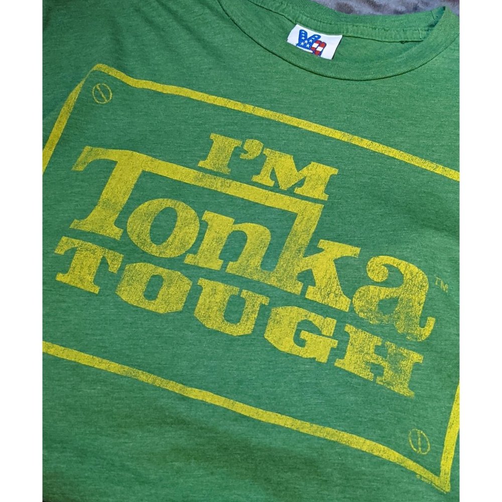 I'm Tonka Tough Short Sleeve T Shirt Green & Yellow Large